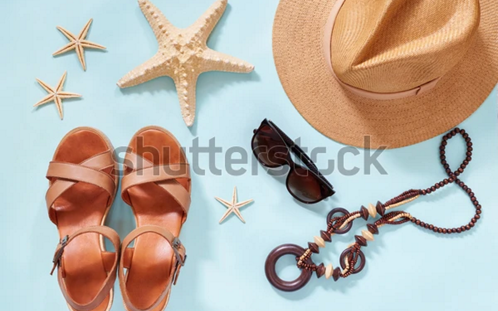 summer holiday background flat lay 600w 653054476